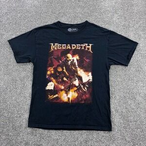 Megadeth Shirt‎ Mens Large Black Thrash Metal Music Band Concert Tour Skeleton